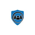 Group of people protected icon logo, vector design