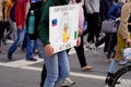 Group of people protesting in the streets of Hamburg, Germany for the Fridays for Future movement Royalty Free Stock Photo