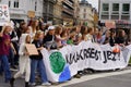 Group of people protesting in the streets of Hamburg, Germany for the Fridays for Future movement Royalty Free Stock Photo