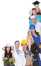 Group of people representing diverse professions Royalty Free Stock Photo