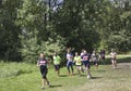 Group of people running in the Renai Park near Florence Royalty Free Stock Photo