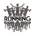 Group of people running with text running Royalty Free Stock Photo