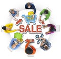 Group of People and Sale Concepts Royalty Free Stock Photo