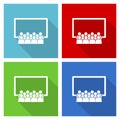 Group of people on seminar, audience icon set, flat design vector illustration in eps 10 for webdesign and mobile applications in Royalty Free Stock Photo