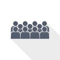 Group of people on seminar vector icon, audience concept flat design illustration Royalty Free Stock Photo