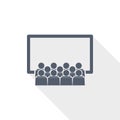 Group of people on seminar vector icon, audience concept flat design illustration Royalty Free Stock Photo