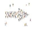 Group of people in the shape of a arrow. Royalty Free Stock Photo