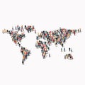 Group people shape world map Royalty Free Stock Photo