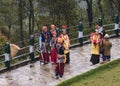 Group of people in Shillong wearing traditional outfits. Meghalaya, India.