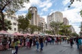 Group of people shopping in the Handicraft Fair on Avenida Afonso Pena in Belo Horizonte