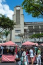 Group of people shopping at the Handicraft Fair on Avenida Afonso Pena in Belo Horizonte