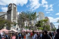 Group of people shopping at the Handicraft Fair on Avenida Afonso Pena in Belo Horizonte