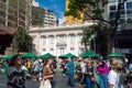 Group of people shopping at the Handicraft Fair on Avenida Afonso Pena in Belo Horizonte