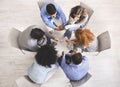 Group of people sitting in circle, dicussing problems during therapy session Royalty Free Stock Photo