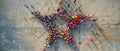 Group of People Standing in the Shape of a Star Royalty Free Stock Photo