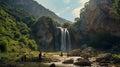 Mediterranean Waterfall View: Vardousia Greek Mountain With Atv Riding Guides