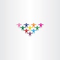 group of people students colorful vector icon logo Royalty Free Stock Photo