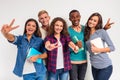 Group of people students Royalty Free Stock Photo