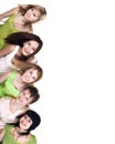 Group of people take banner Royalty Free Stock Photo