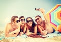 Group of people taking picture with smartphone Royalty Free Stock Photo