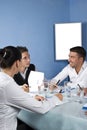 Group of people talking at meeting Royalty Free Stock Photo
