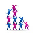 Building teamwork.. Group Teamwork Success. Men and women succeed together. Royalty Free Stock Photo