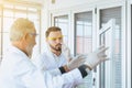 Group of people team scientist explaining research information together in the laboratary Royalty Free Stock Photo