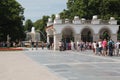 Group of people in Tomb of the Unknown soldier in Warsaw, Poland