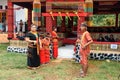 Group of people in traditional clothes at funeral ceremony. Tana Toraja