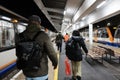 A group of people traveling in central London train station, Uk