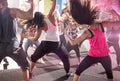 Group of people at urban dance class Royalty Free Stock Photo