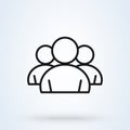 Group of people and user Simple vector modern icon design illustration