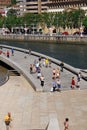 group of people visiting bilbao city, spain, travel destinations