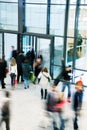 Group of People Walking in Shopping Centre, Motion Blur Royalty Free Stock Photo