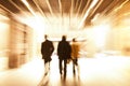 Group of People Walking in Shopping Centre, Motion Blur Royalty Free Stock Photo