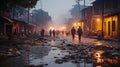 A group of people walking on the street in Kolkata, West Bengal, India Royalty Free Stock Photo