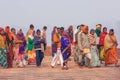 Group of people walking at Taj Mahal complex in Agra, Uttar Pradesh, India