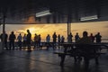 Group of People Watching Sunset from the Decks of Crossing Ferry