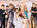 Group people at wedding dance. Royalty Free Stock Photo