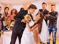 Group people at wedding dance. Royalty Free Stock Photo