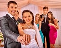 Group people at wedding dance Royalty Free Stock Photo