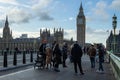 Group of people on Westminster bridge with Big Ben in the background
