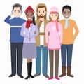 Group of people with winter costume icon Royalty Free Stock Photo