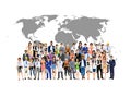 Group people world map Royalty Free Stock Photo