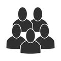 Group of peoples. Small conference or company. Five peoples or staff flat icon