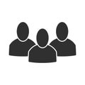 Group of peoples. Small conference or company. Three peoples or staff flat icon