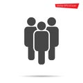 Group person icon vector. Gray team people isolated. Logo illustration. Modern simple flat team male