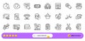 Group, Phone timing and Get box line icons for web app. Pictogram icon. Line icons. Vector