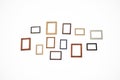 Group photo frames on the wall Royalty Free Stock Photo