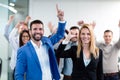 Group picture of business team posing in office Royalty Free Stock Photo